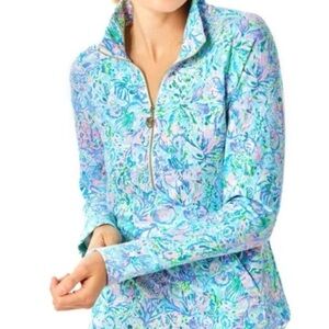 Lilly Pulitzer Skipper Popover Surf Blue Soleil It On Me Size M